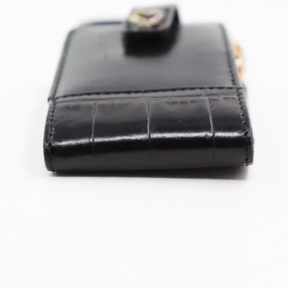 Vtg Brighton Phone Case Wristlet Cell Mobile Black Croc Leather 4.5X2.5X1.5